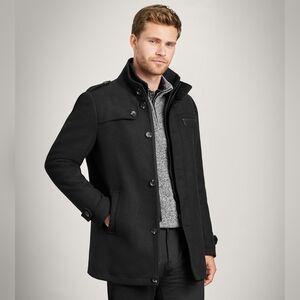 Daniel Hechter Paris Men's Size Large Modern Fit Mid-Length Field Coat with Bib